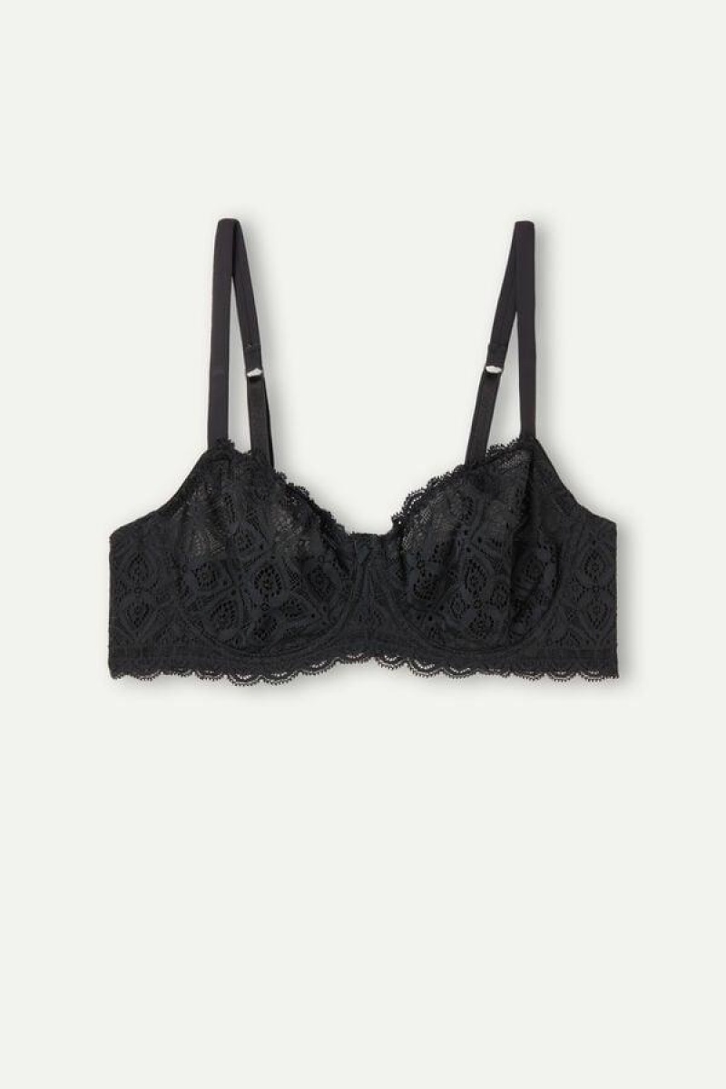 Intimissimi Daniela Balconette in Lace Women's Bras Black | USA 1084XFU