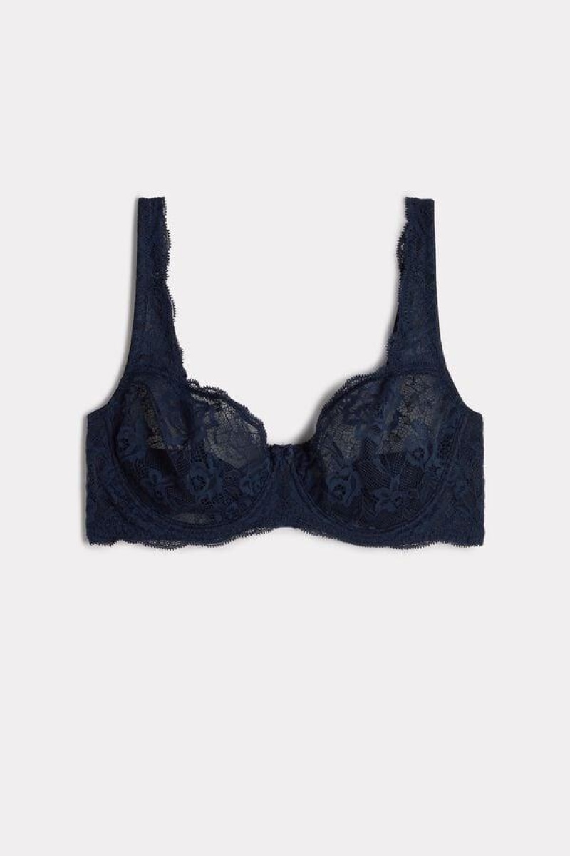 Intimissimi Daniela Lace Balconette Women's Bras Blue | USA 1629ZGY