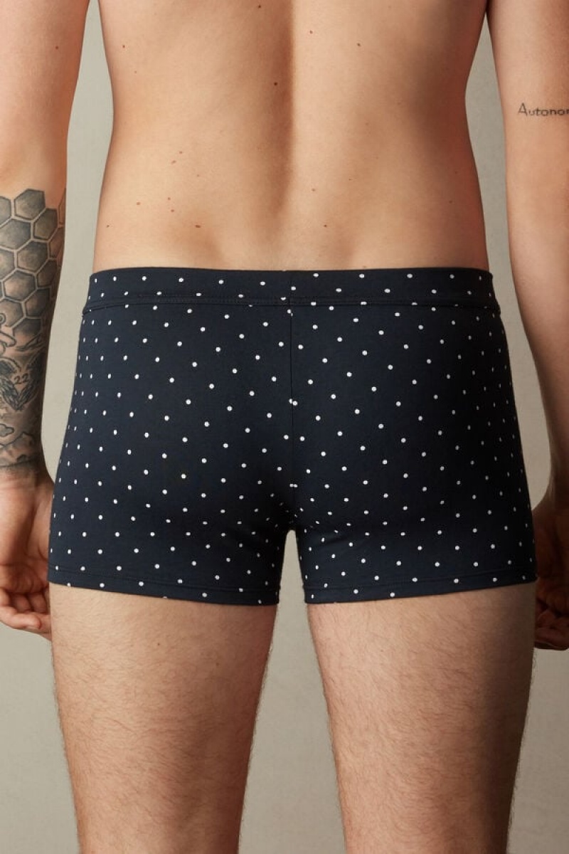 Intimissimi Dotted in Stretch Supima® Cotton Men's Boxer Blue | USA 2653RWH