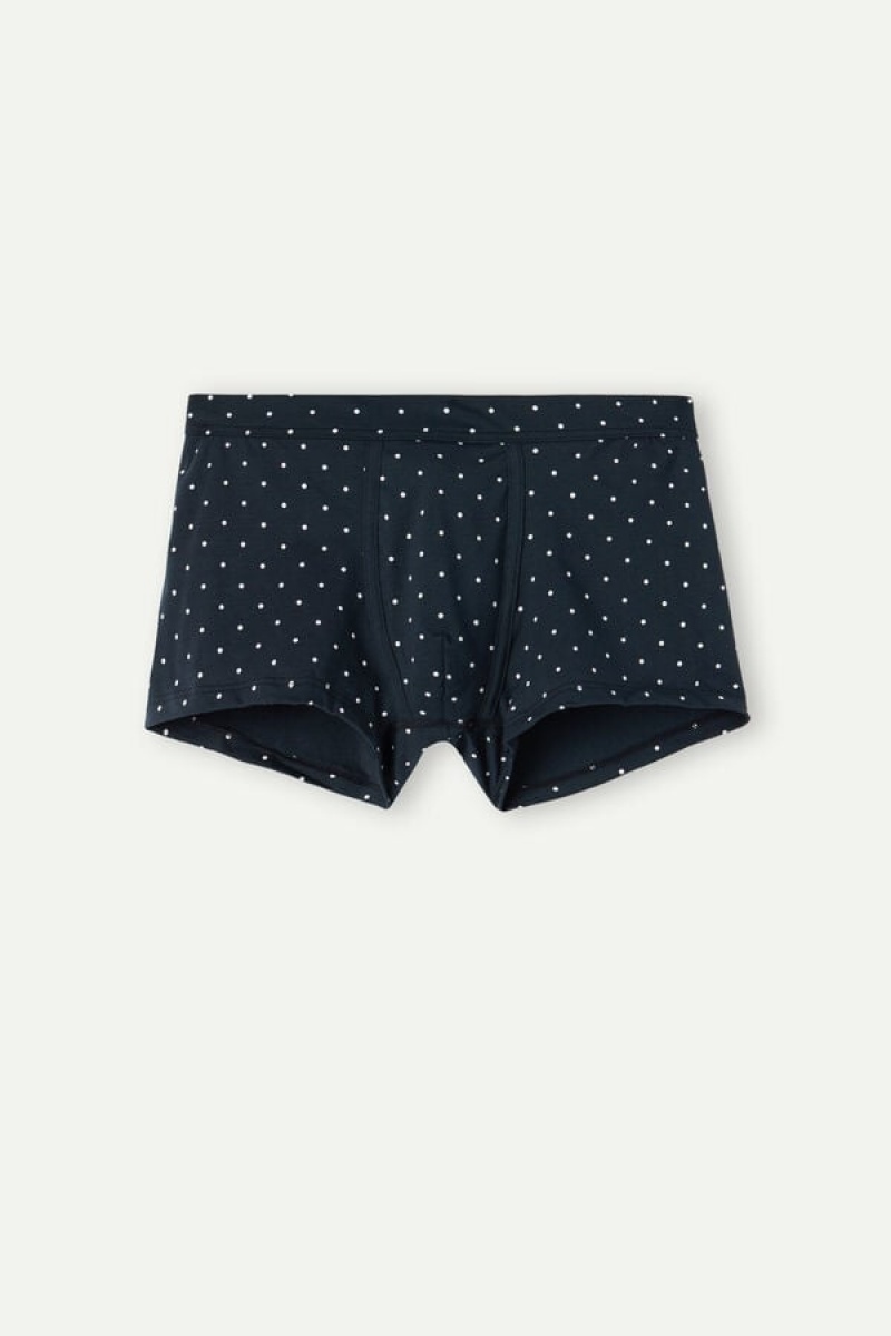 Intimissimi Dotted in Stretch Supima® Cotton Men's Boxer Blue | USA 2653RWH