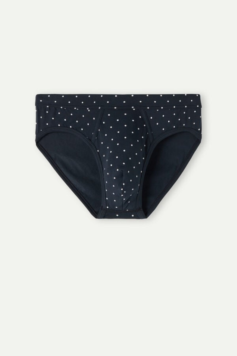 Intimissimi Dotted in Stretch Supima® Cotton Men's Briefs Blue | USA 2718PQE