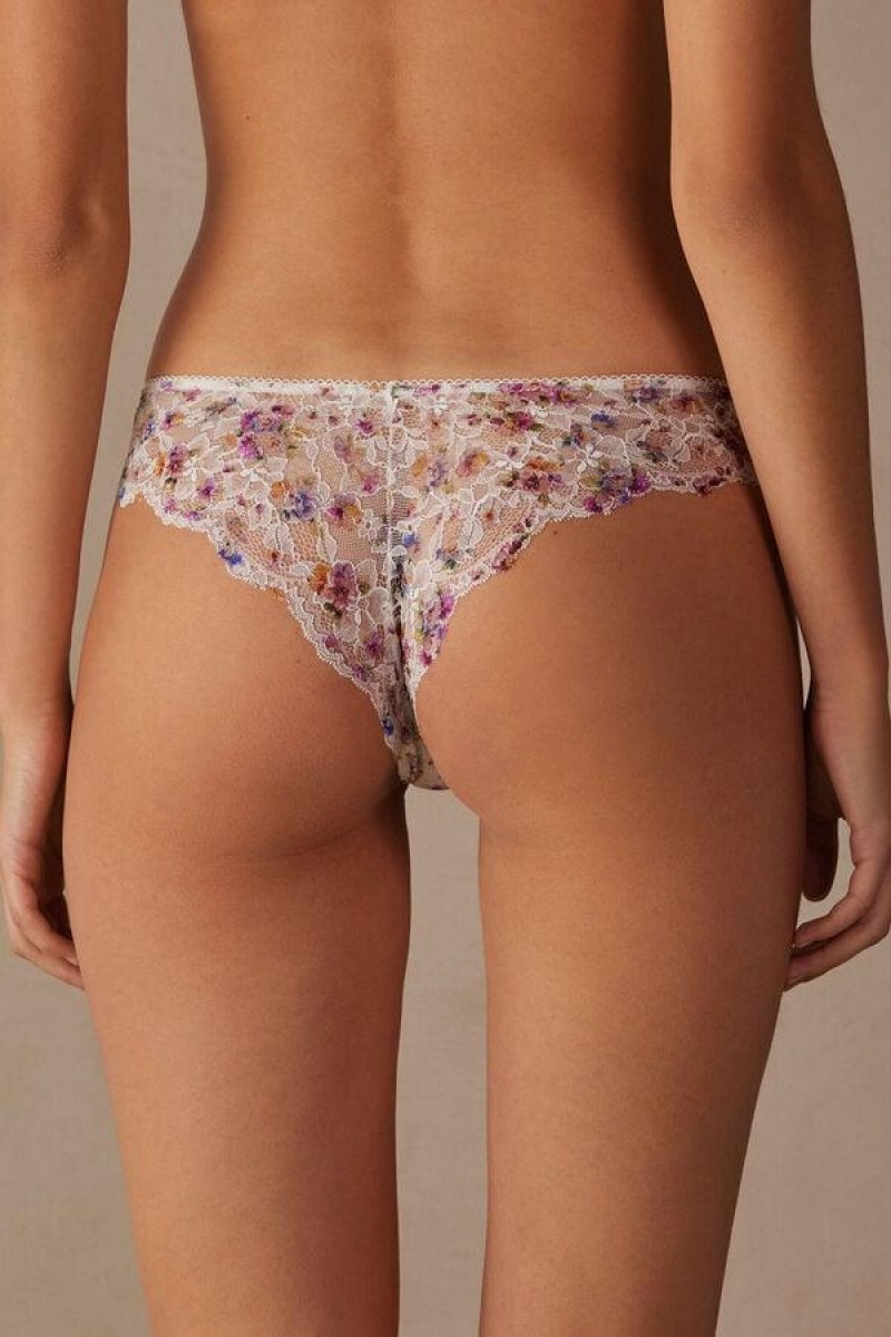 Intimissimi Dreaming of Spring Brazilian Women's Panties White | USA 2464KIO