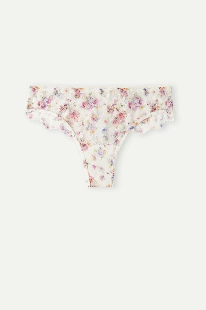 Intimissimi Dreaming of Spring Brazilian Women's Panties White | USA 2464KIO