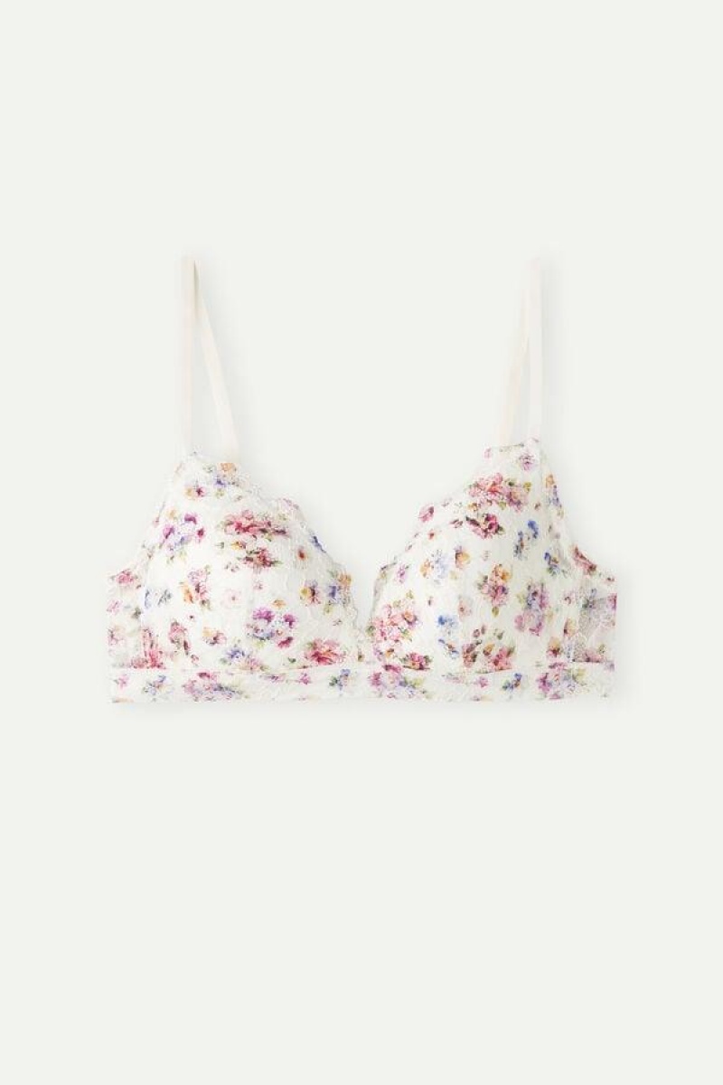 Intimissimi Dreaming of Spring Tiziana Triangle Women's Bras White | USA 1151PQC