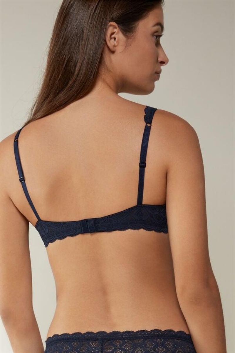 Intimissimi Elena Balconette in Lace Women's Bras Blue | USA 1248EXG