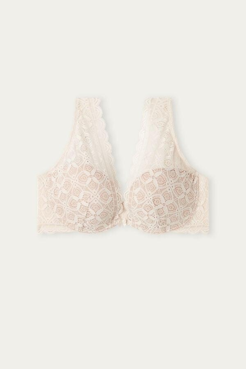 Intimissimi Elena Balconette in Lace Women's Bras Pink | USA 1251YUK