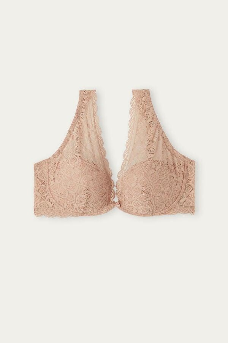 Intimissimi Elena Balconette in Lace Women's Bras Beige | USA 1595SOB