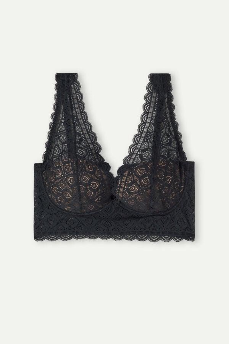 Intimissimi Eleonora Balconette in Lace Women's Bras Black | USA 1586EXG