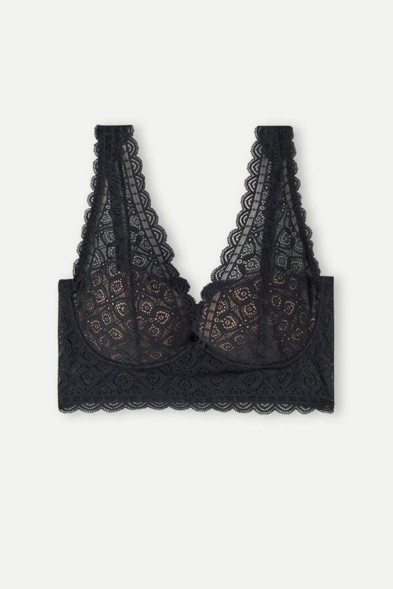 Intimissimi Eleonora Balconette in Lace Women's Bras Black | USA 1080JJE