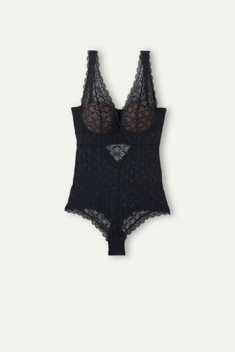 Intimissimi Eleonora Lace Women's Bodysuit Black | USA 1865CEI