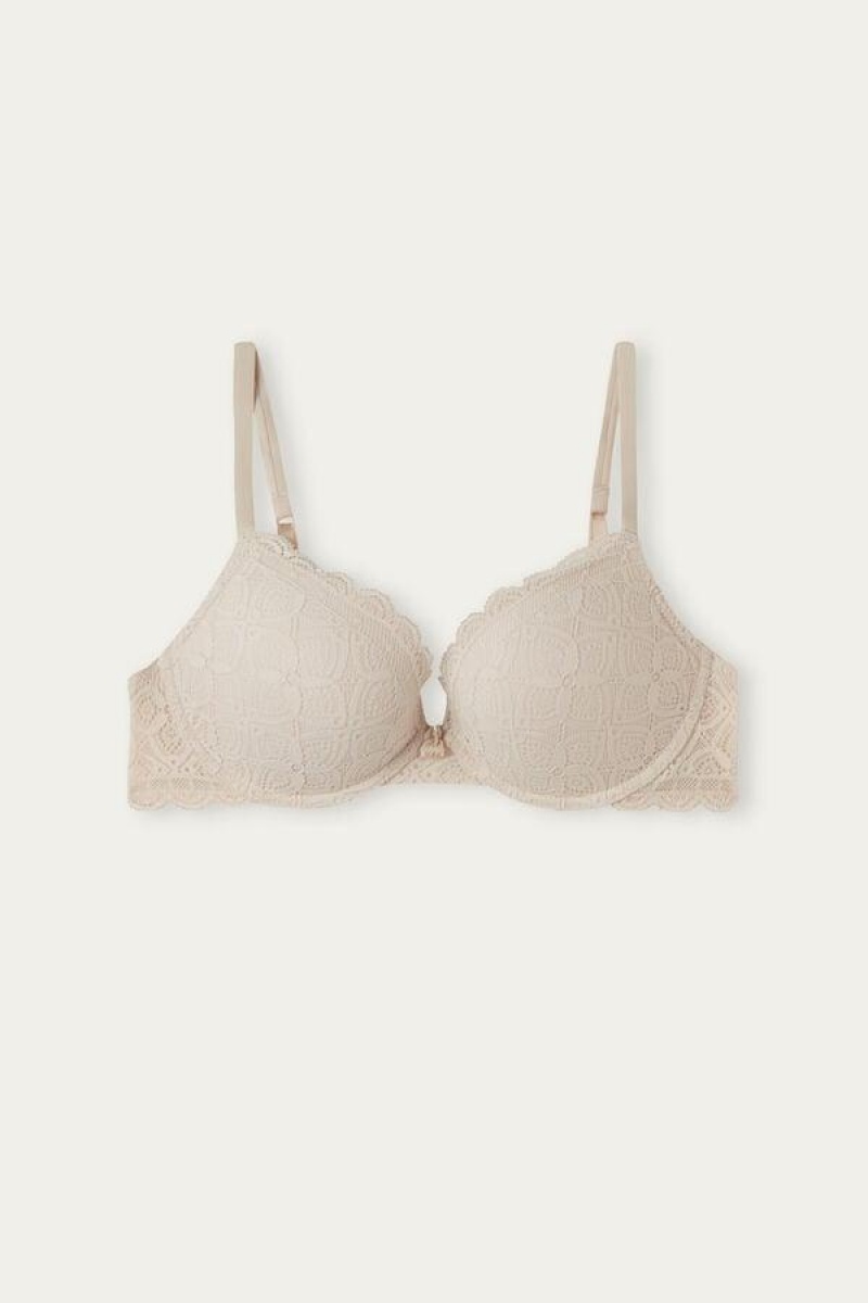 Intimissimi Elettra Super Push-up in Lace Women's Bras Pink | USA 1311FMM