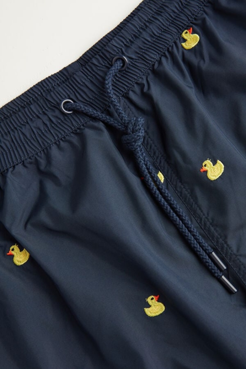 Intimissimi Embroidered Duck Men's Swim Shorts Blue | USA 2727QZS