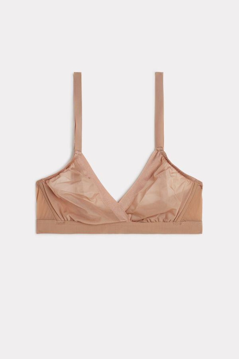 Intimissimi Emma Invisible Touch Triangle Women's Bras Beige | USA 1186LHT