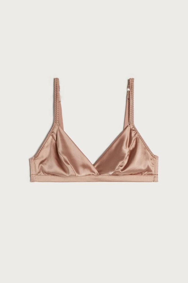 Intimissimi Emma Silk Triangle Women's Bras Pink | USA 1141MAS