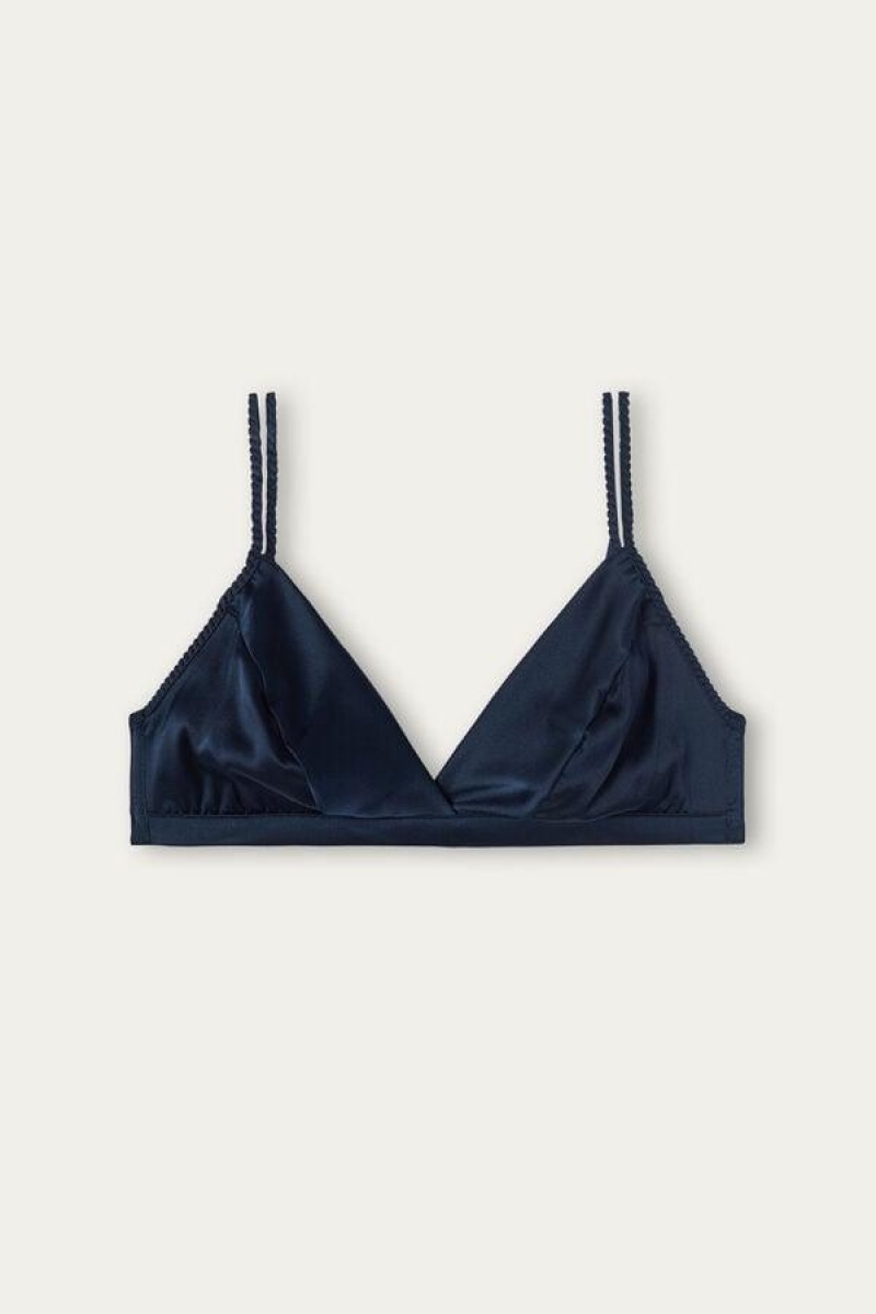 Intimissimi Emma Silk Triangle Women's Bras Blue | USA 1412APV