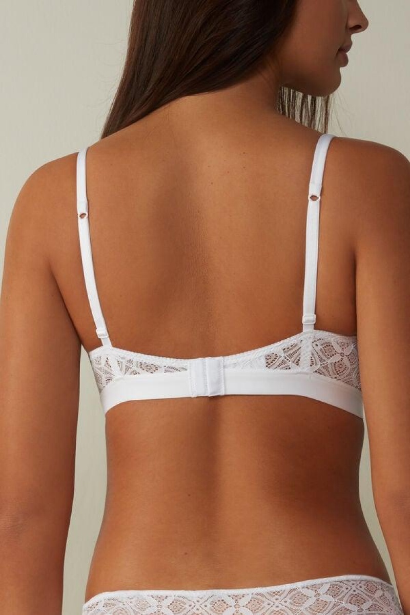 Intimissimi Emma Triangle in Lace Women's Bras White | USA 1171RWH