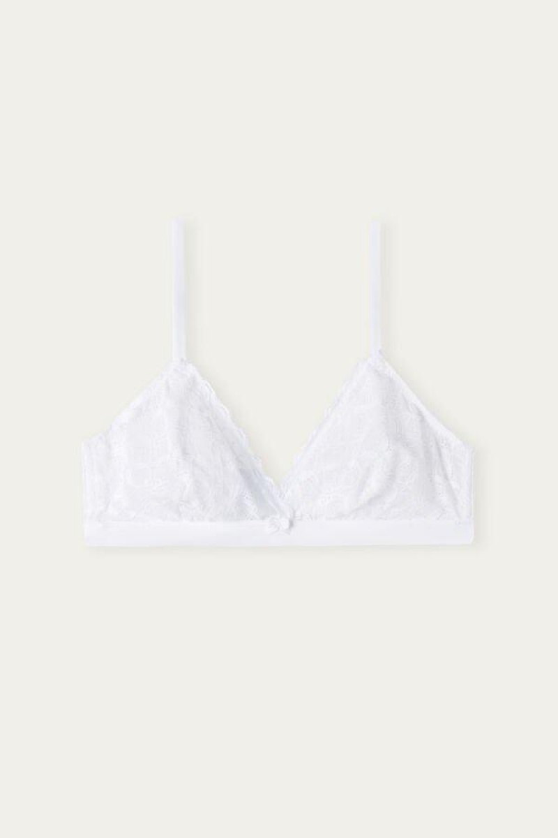 Intimissimi Emma Triangle in Lace Women's Bras White | USA 1171RWH