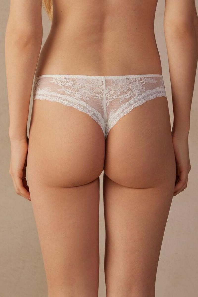 Intimissimi Ephemeral Beauty Brazilian Women's Panties White | USA 2459VDR