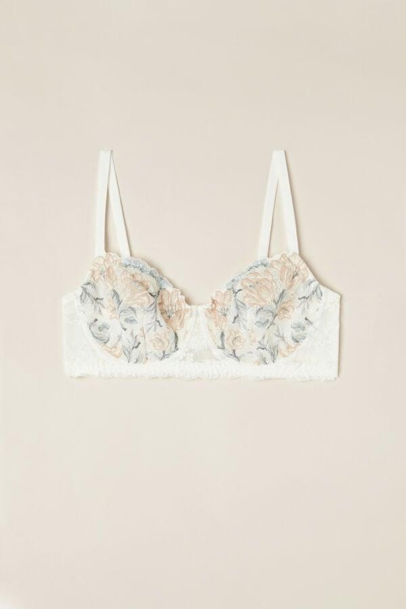 Intimissimi Ephemeral Beauty Daniela Balconette Women's Bras White | USA 1462ORX