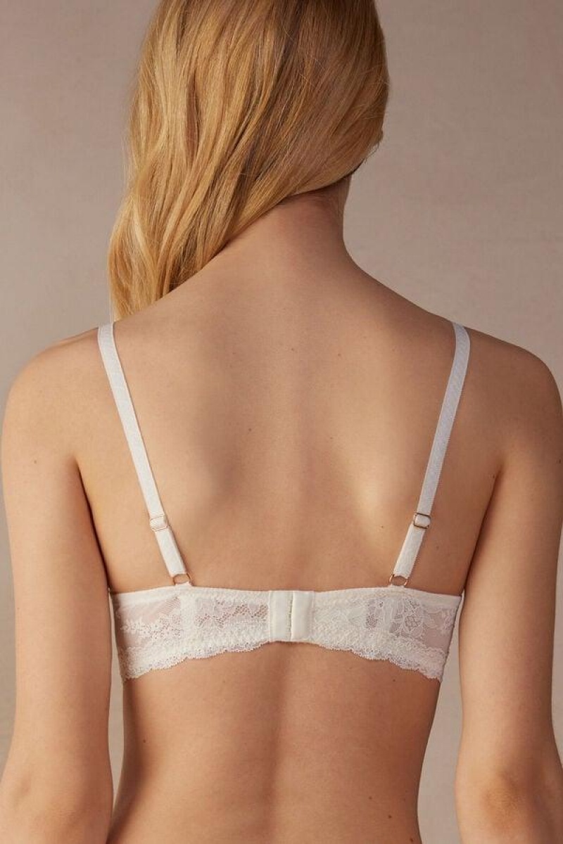 Intimissimi Ephemeral Beauty Gioia Super Push-up Women's Bras White | USA 1272QZD