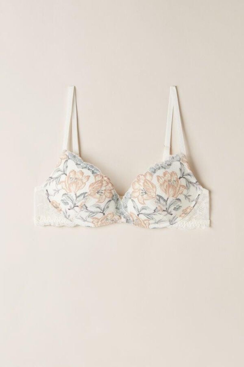 Intimissimi Ephemeral Beauty Gioia Super Push-up Women's Bras White | USA 1272QZD