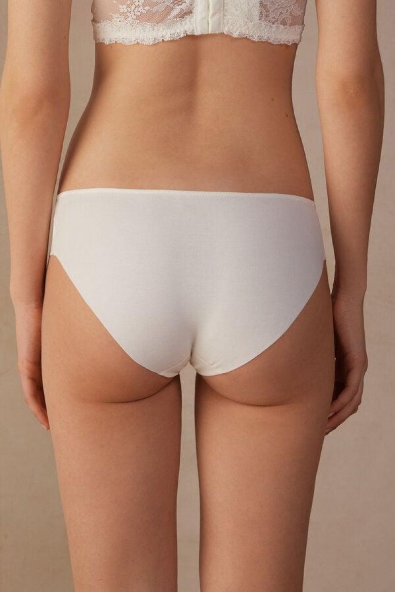 Intimissimi Ephemeral Beauty Seamless Cotton Women's Panties White | USA 2349EXB