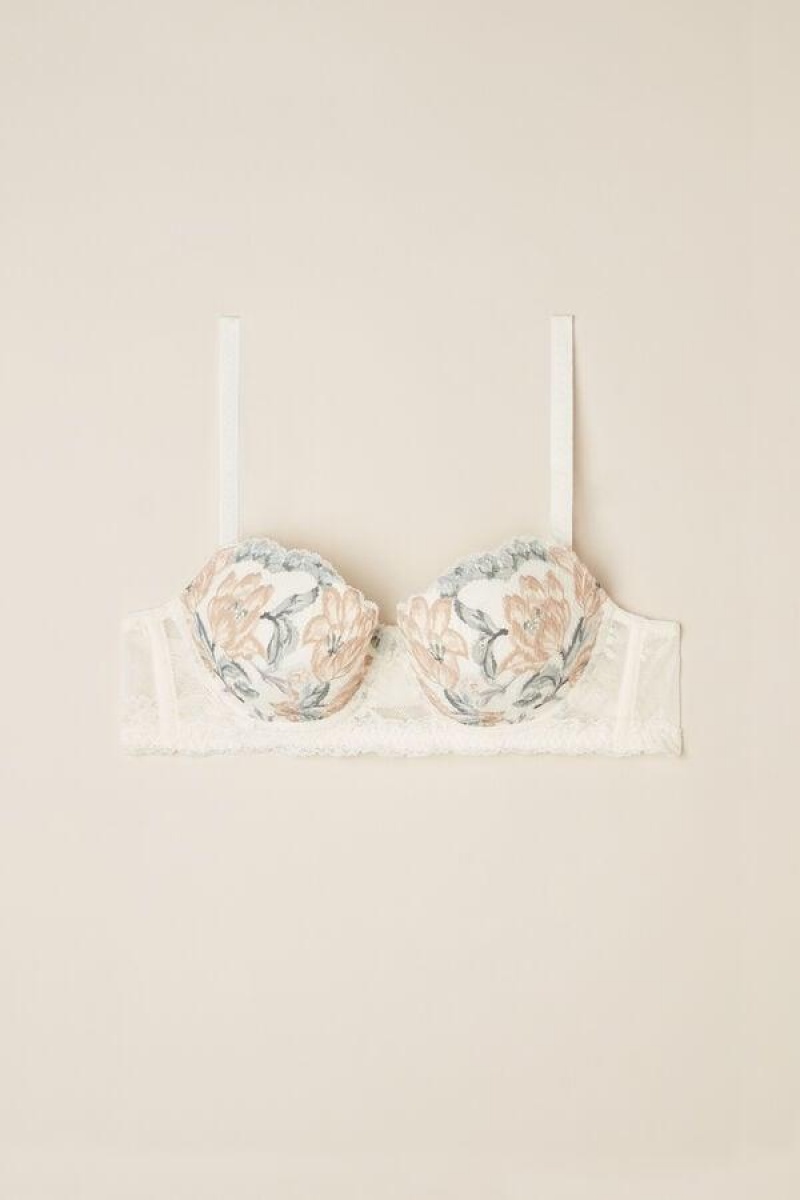 Intimissimi Ephemeral Beauty Sofia Balconette Women's Bras White | USA 1464APV