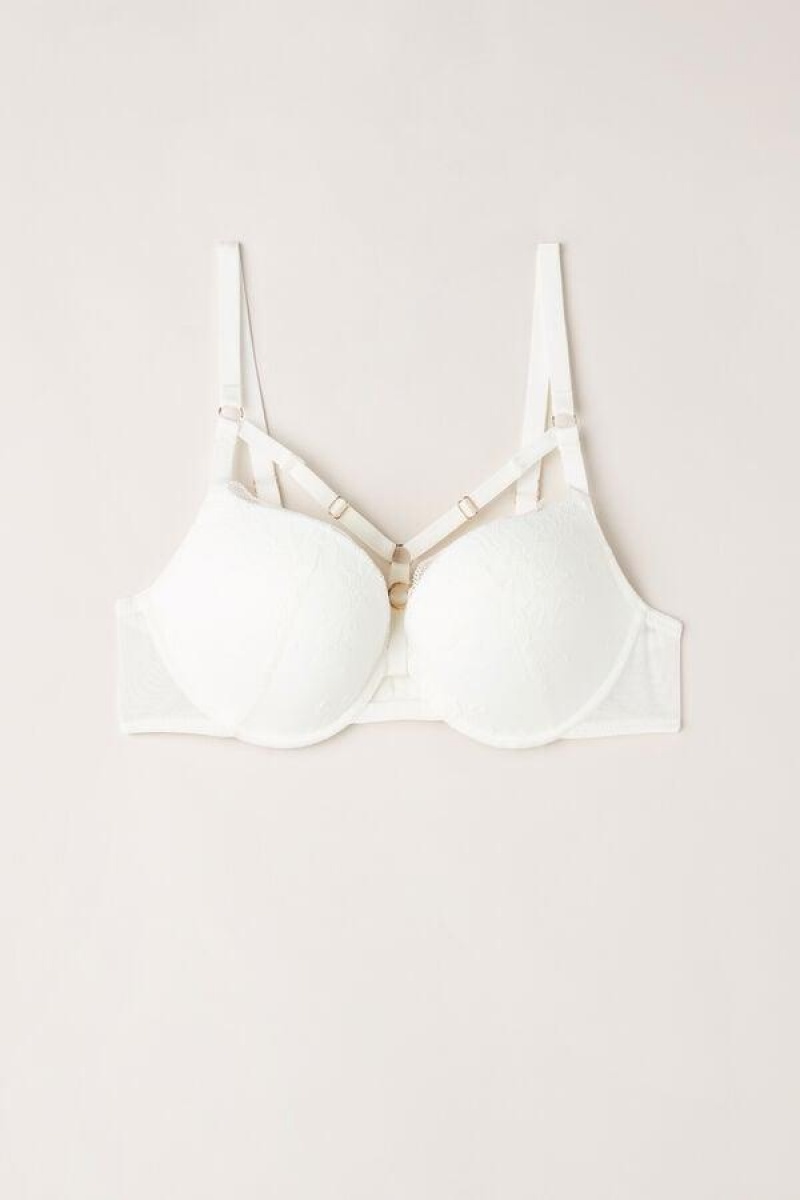 Intimissimi Fearless Femininity Elettra Super Push-up Women's Bras White | USA 1286GLQ