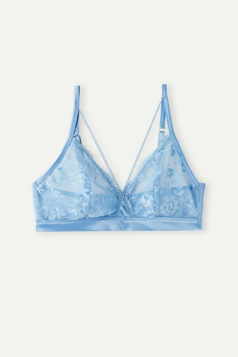 Intimissimi Feeling Beautiful Emma Triangle Women's Bras Light Blue | USA 1369ZGY