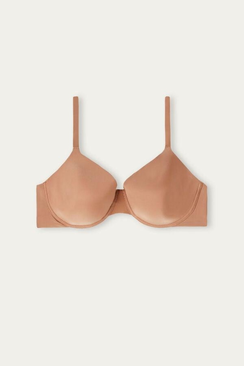 Intimissimi Francesca Ultralight Microfiber Balconette Women's Bras Beige | USA 1607BCP