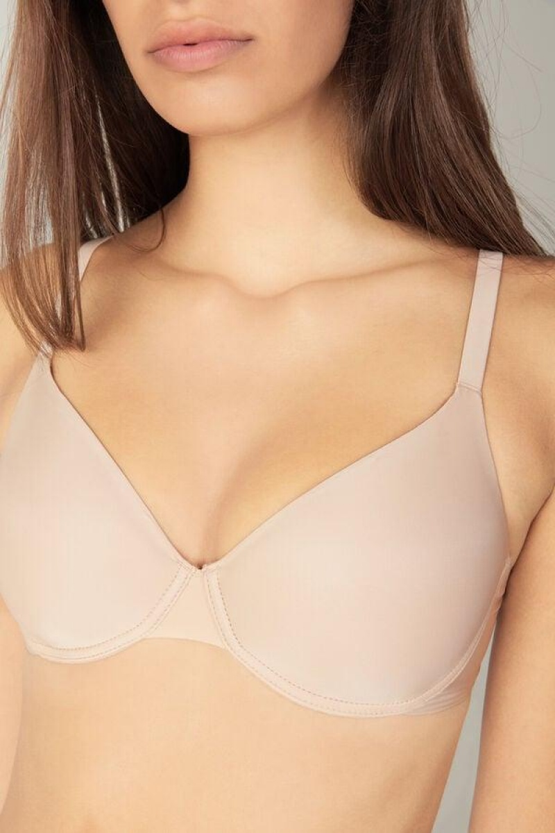 Intimissimi Francesca Ultralight Microfiber Balconette Women's Bras Beige | USA 1618ORX