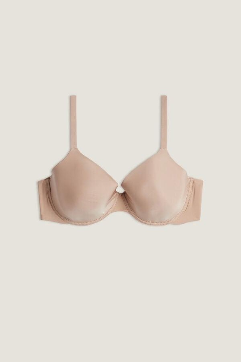 Intimissimi Francesca Ultralight Microfiber Balconette Women's Bras Beige | USA 1618ORX