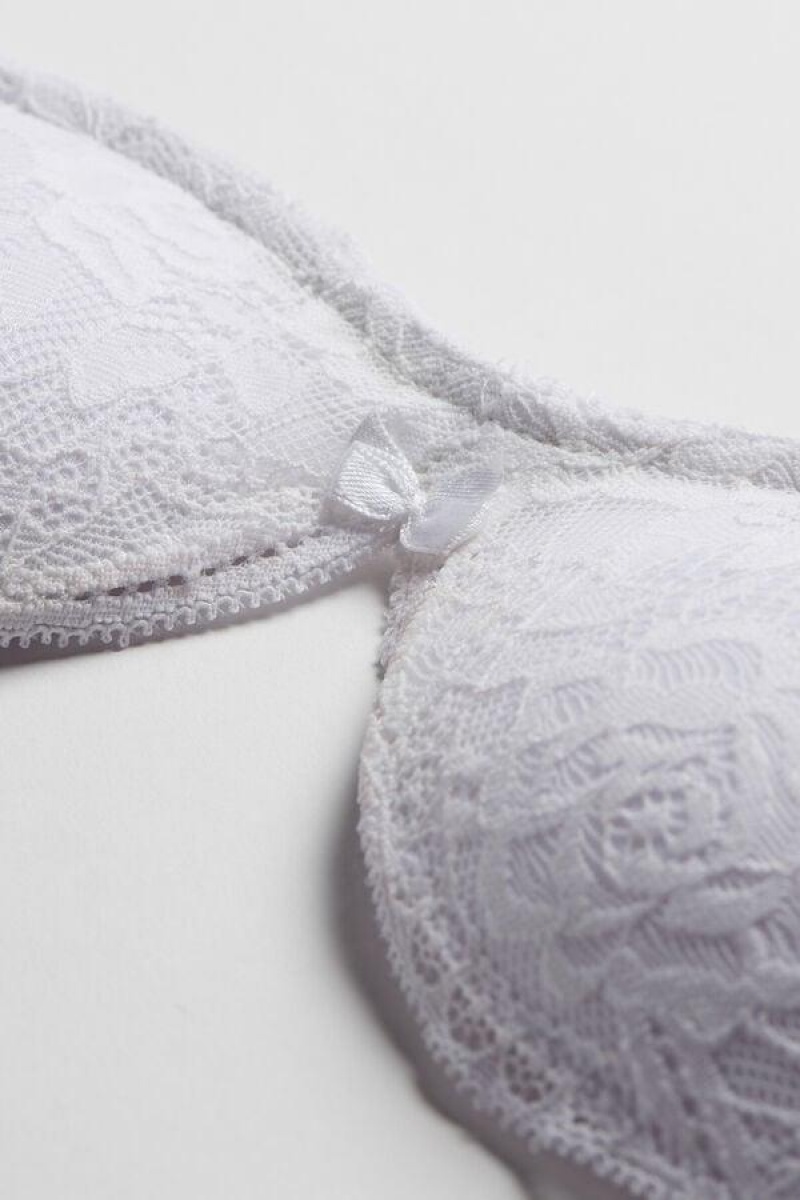 Intimissimi Gioia Lace Super Push-Up Women's Bras White | USA 1328TVJ