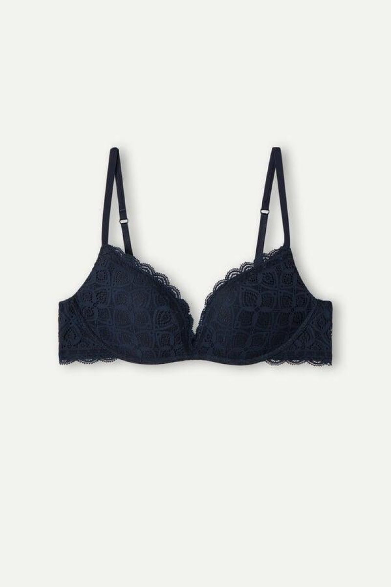 Intimissimi Gioia Super Push-Up in Lace Women's Bras Blue | USA 1316LHT