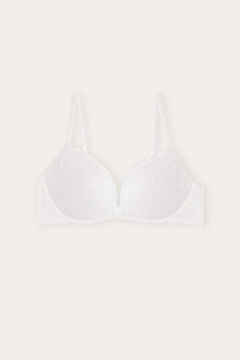 Intimissimi Gioia Super Push-Up in Lace Women's Bras White | USA 1317ZGY