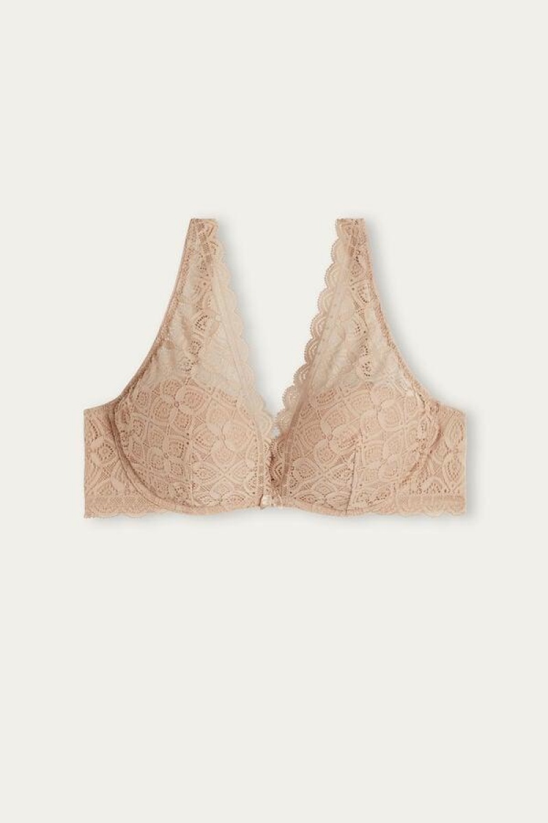 Intimissimi Giorgia Balconette in Lace Women's Bras Beige | USA 1253ISZ