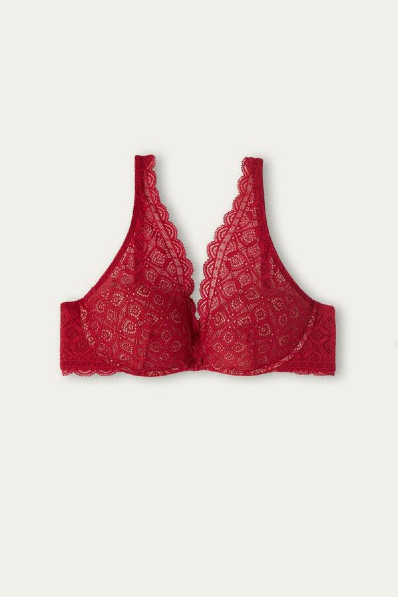 Intimissimi Giorgia Balconette in Lace Women's Bras Red | USA 1580VDO