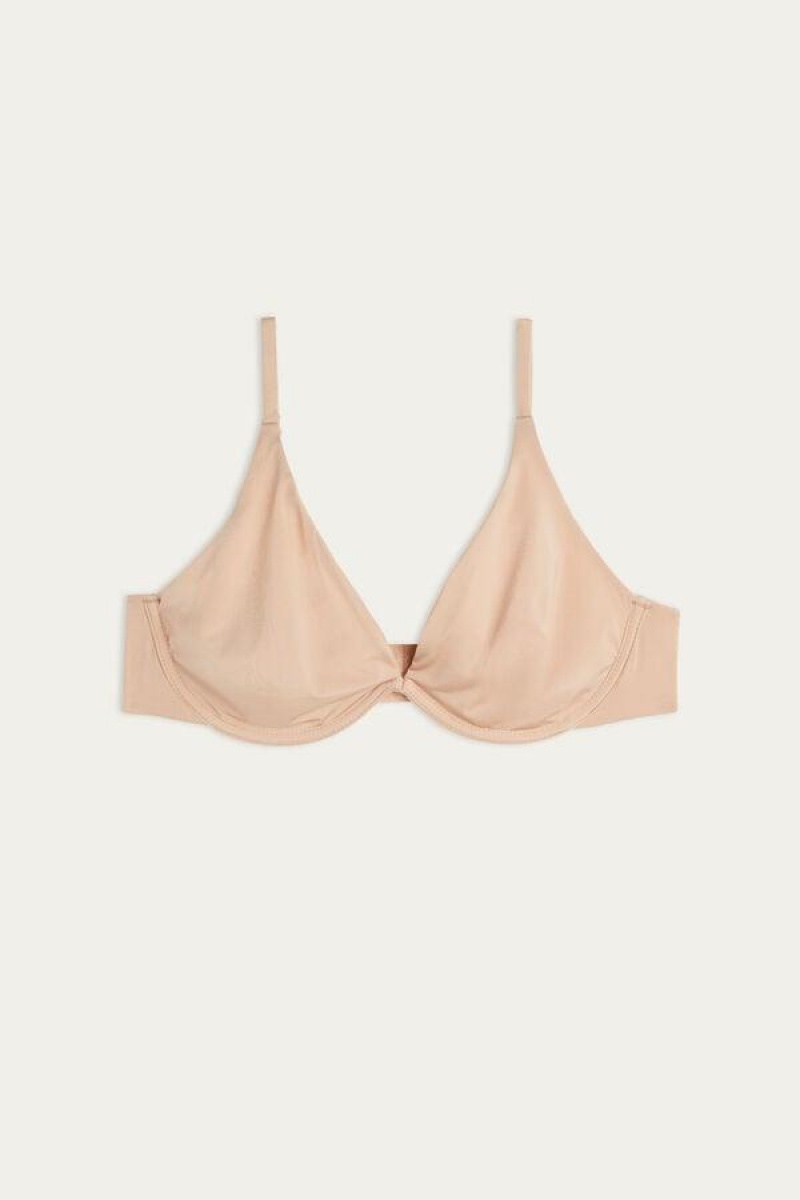 Intimissimi Giulia Balconette in Ultralight Microfiber Women's Bras Beige | USA 1606VDO