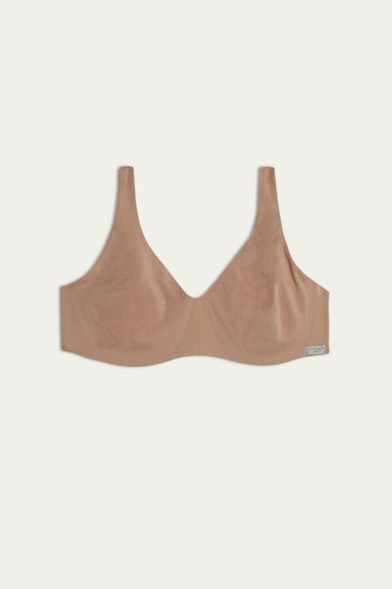 Intimissimi Greta Balconette in Cotton Women's Bras Beige | USA 1101SOB