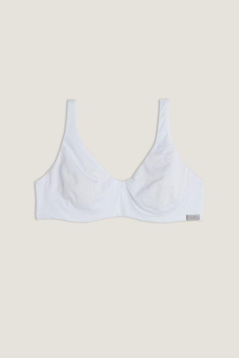 Intimissimi Greta Balconette in Cotton Women's Bras White | USA 1617ISZ