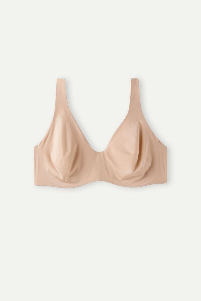 Intimissimi Greta Balconette in Ultralight Microfiber Women's Bras Beige | USA 1515PQC