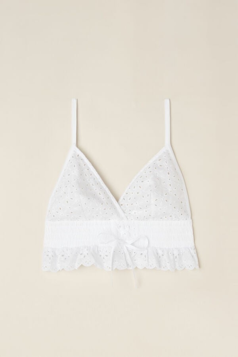 Intimissimi Hello Sunshine Sangallo Lace Bra Women's Tank Top White | USA 1774ORX