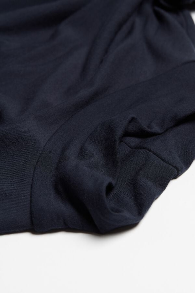 Intimissimi High-Neck Modal-Cashmere Top Men's Long Sleeve Blue | USA 2937RWF