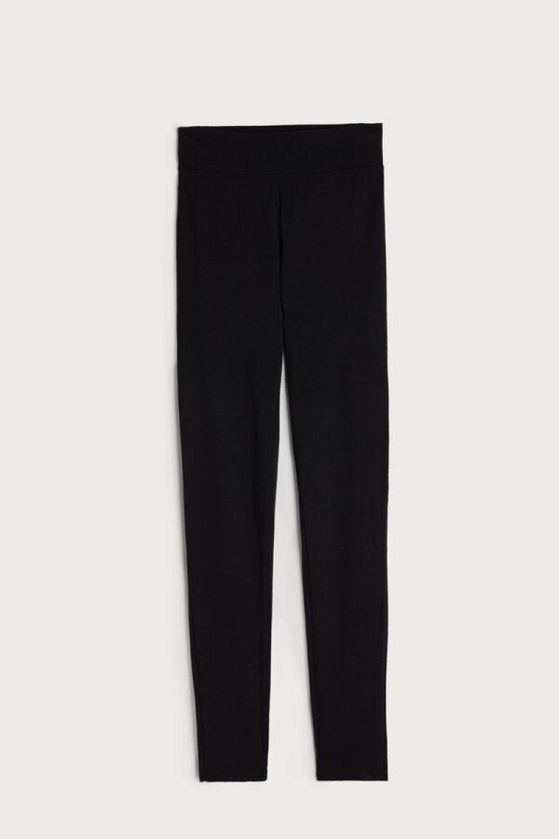 Intimissimi High-Waisted Micromodal Stirrup Women's Pants Black | USA 1781HKW