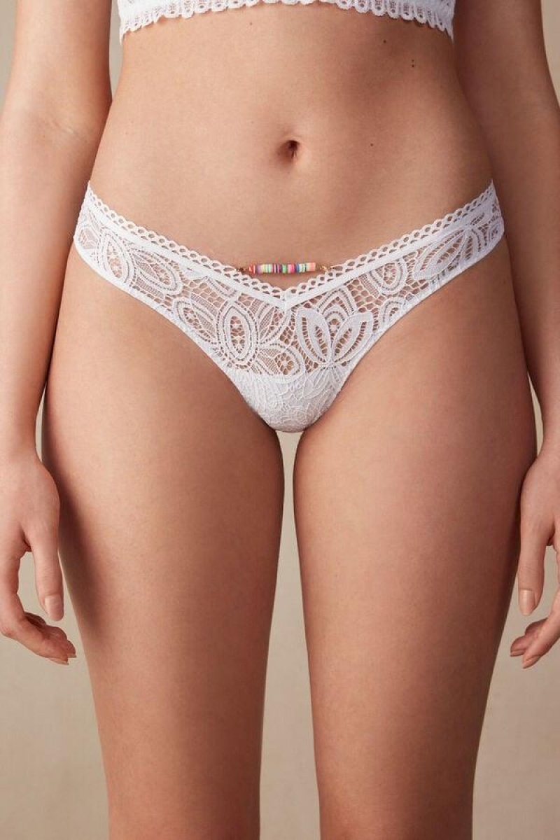 Intimissimi Hot Summer Days ‘80s Style Brazilian Women\'s Panties White | USA 2457NBW