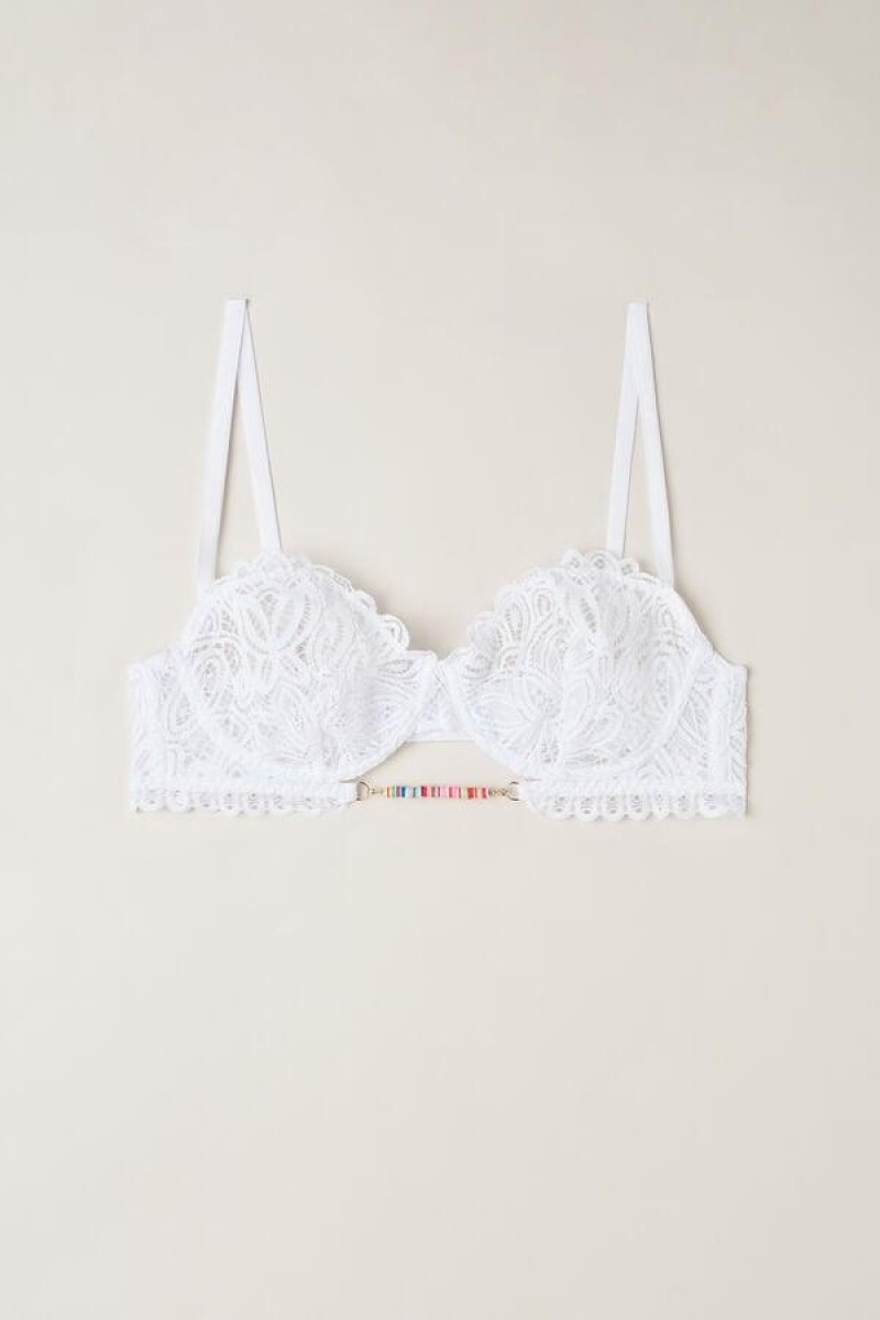 Intimissimi Hot Summer Days Balconette Women's Bras White | USA 1460UTL