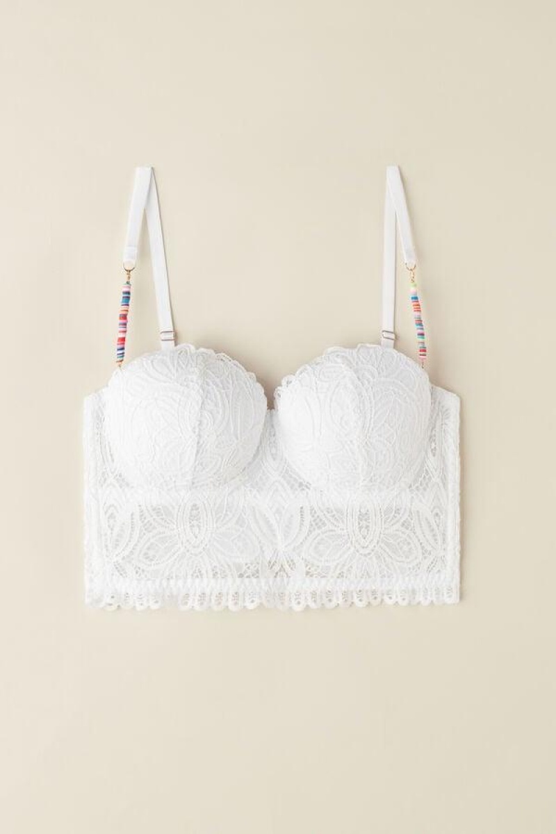 Intimissimi Hot Summer Days Giada Balconette Bustier Women's Bras White | USA 1196EXG