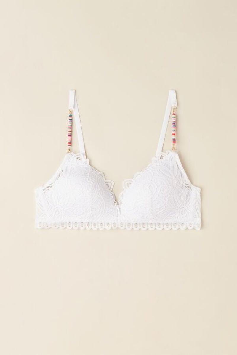 Intimissimi Hot Summer Days Tiziana Triangle Women's Bras White | USA 1144EXG