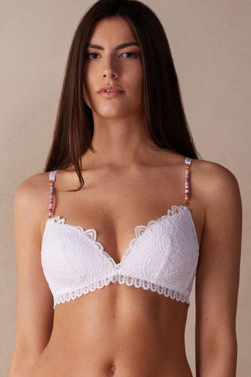 Intimissimi Hot Summer Days Tiziana Triangle Women\'s Bras White | USA 1144EXG