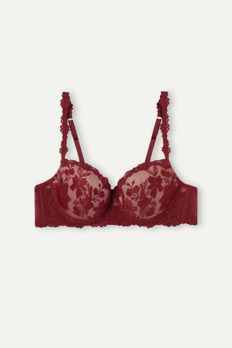 Intimissimi In Full Bloom Sofia Balconette Women's Bras Red | USA 1546GLQ